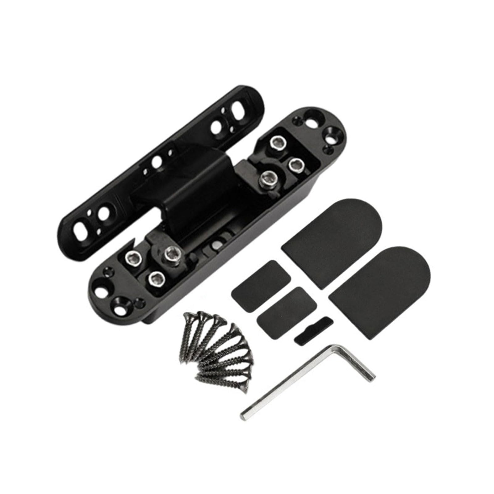 Tsophreniq Black Duty Aluminum Alloy Invisible Muted Door Hinges Adjustable Butt Hinge 125 Degree Swing Concealed Hinge Enduring Adjustable Invisible
