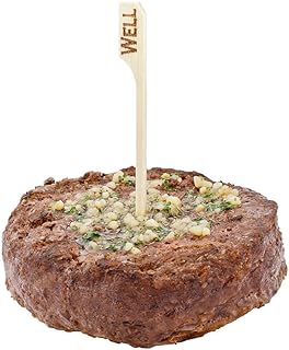 Restaurantware RW Smart 4 Inch Well Steak Markers 1000 Disposable Meat Marker Sticks - With Well Embossing Paddle Design Bamboo Steak Temperature Markers For Barbeques Parties Or Buffets