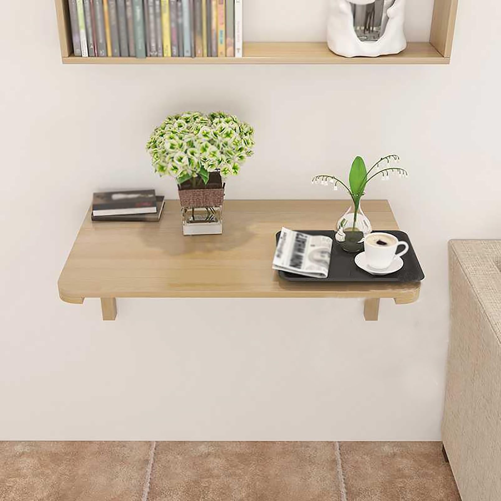Platzsparender Klapptisch aus Holz, multifunktional, für Küche, Ess- und Computertisch, Wandmontage, Werkbank für Home Office, 80 x 60 cm