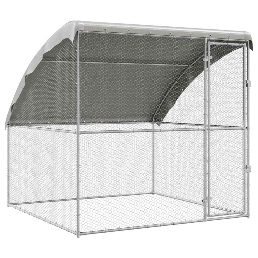 Vidaxl Silver Chicken Cage 2 X 2 X 2 M Galvanised Steel, Garden And Terrace, Durable Chicken Enclosure, Steel Habitat, Weatherproof Cage, Lockable Pet Housing For Chickens