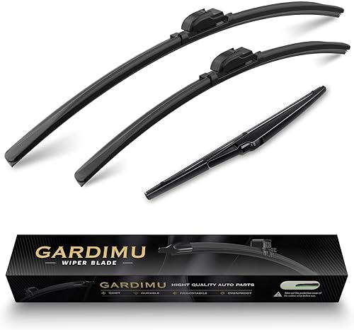 GARDIMU Limpiaparabrisas de repuesto para Kia Soul 2010-2019, 3 piezas de limpiaparabrisas delantero y trasero de automóvil