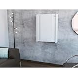 Wakeman White Foldable Desk with Wall-Mounted Hutch - Space-Saving Workstation for Home Office, Kitchen, Garage