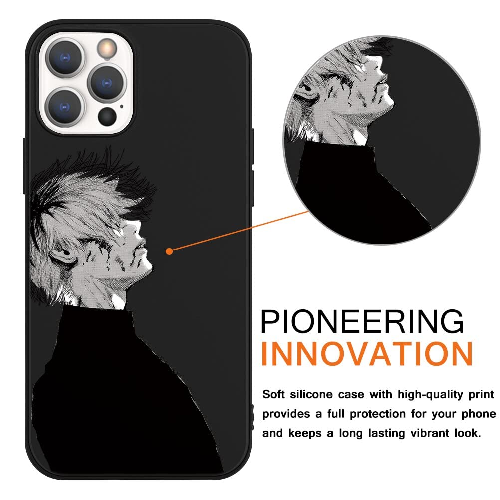 nurkorki [2 Pack] Coque en Silicone pour iPhone 13,Anime Tokyo Ghoul Manga Étui de Protection Housse TPU Souple Anti-Choc Case Compatible avec iPhone13 ,A3