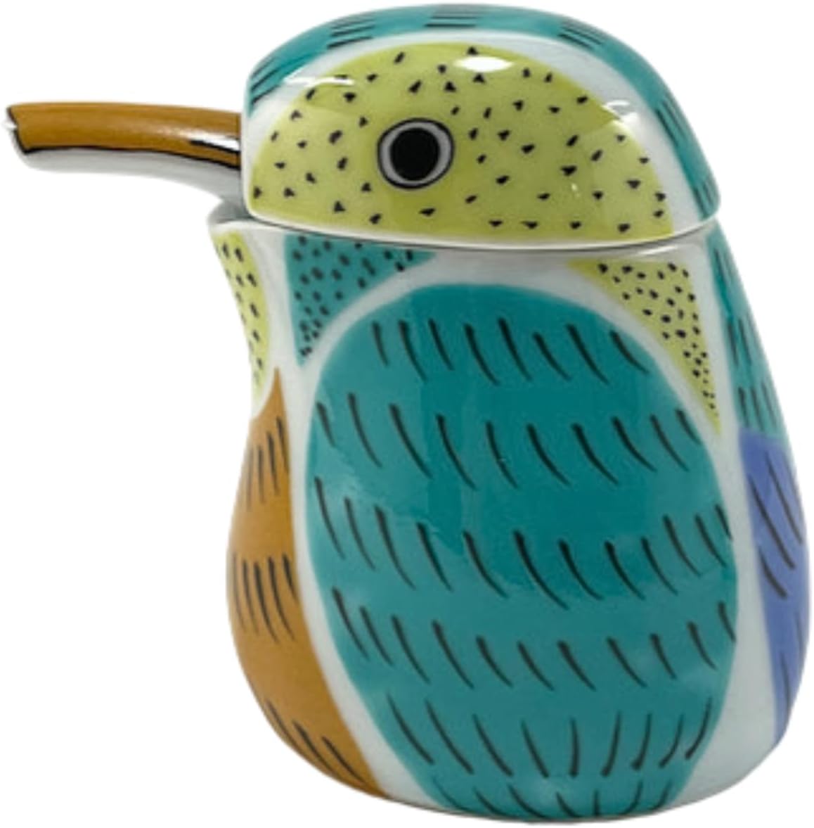 IPPINKA Japanese Arita Ware Non-Drip Soy Sauce Dispenser - Kingfisher Design - 2 oz - Handmade Porcelain from Japan