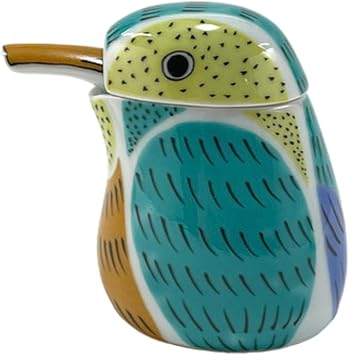 IPPINKA Japanese Arita Ware Non-Drip Soy Sauce Dispenser - Kingfisher Design - 2 oz - Handmade Porcelain from Japan