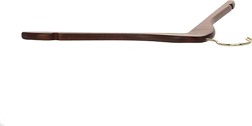 Miniatura 4 de Perchas de madera semicurvadas de calidad, paquete de 10 perchas de madera maciza con acabado liso con gancho giratorio, chaqueta, pantalón, perchas