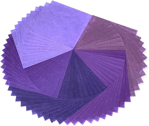 Miniatura 4 de 50 hojas de papel de morera de fibra natural de 6 x 6 pulgadas, hojas cuadradas de papel de origami, plegables, papel de decoración, papel plegable