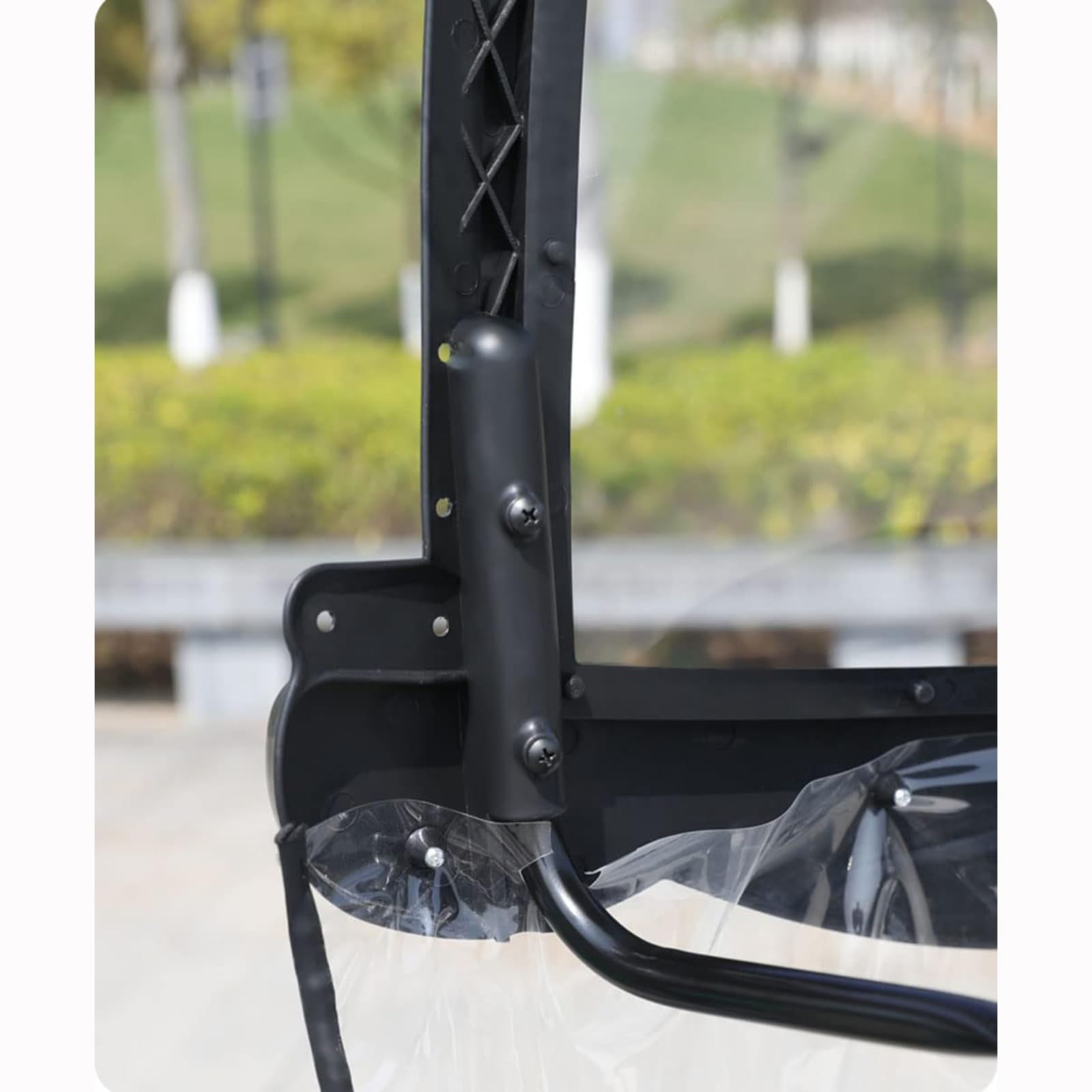Parasol Moto Eléctrica Cubierta, Toldo Transparente for Coche eléctrico, Protector contra el Sol, la Lluvia y el Viento for Scooters de Movilidad.(Black)