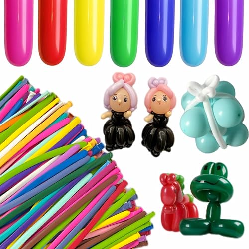 200 globos de látex giratorios, globos largos de colores surtidos para decoraciones de fiesta con forma de animal