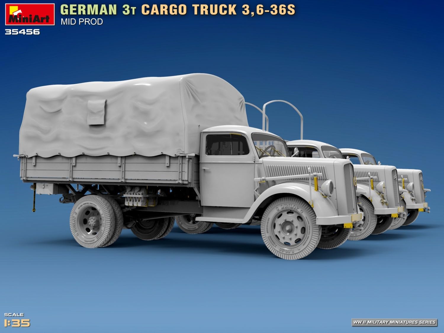 MiniArt 35456 1:35 Dt. 3t Cargo Truck 3,6-36S avec .Pro. - Réplique fidèle à l'original, modélisme, kit de construction en plastique, bricolage, loisirs, collage, kit de modélisme, assemblage