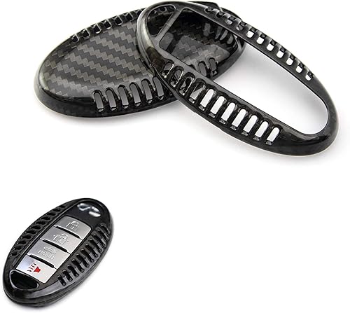 Miniatura 1 de Xotic Tech - Carcasa de fibra de carbono real para llave remota, compatible con Infiniti Q50 o Nissan Altima GT-R 370Z, etc. (Compatible con: llave
