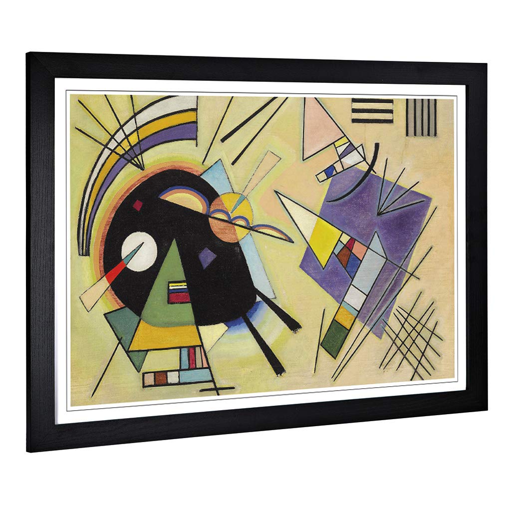 Big Box Art Framed Print of Wassily Kandinski Abstract Design | Wall Art Picture | Home Decor for Kitchen, Living, Dining Room, Bedroom, Hallway, Office, Black, A2 / 24.5x18 Inch / 62x45cm