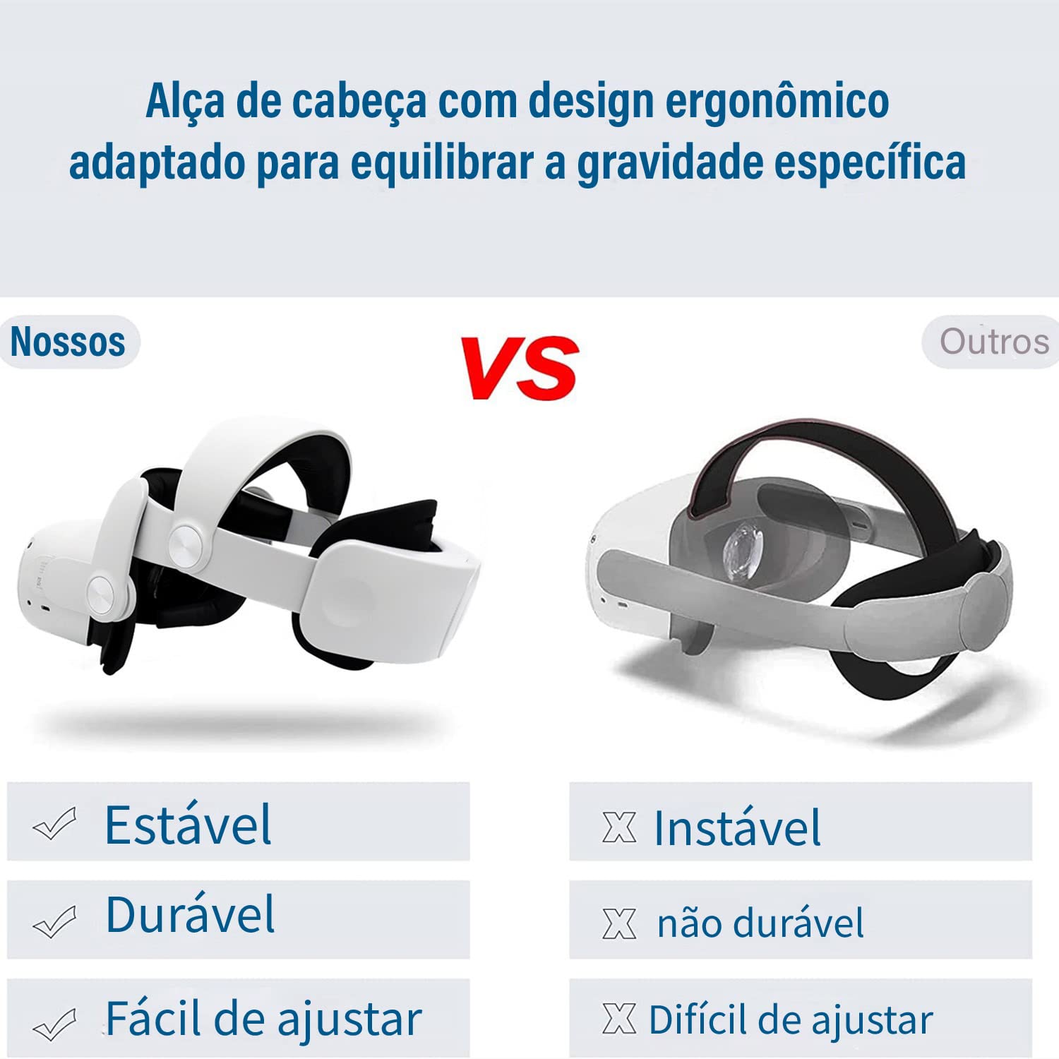 Alça de cabeça para Oculus Quest 2, substituição da Elite Strap
