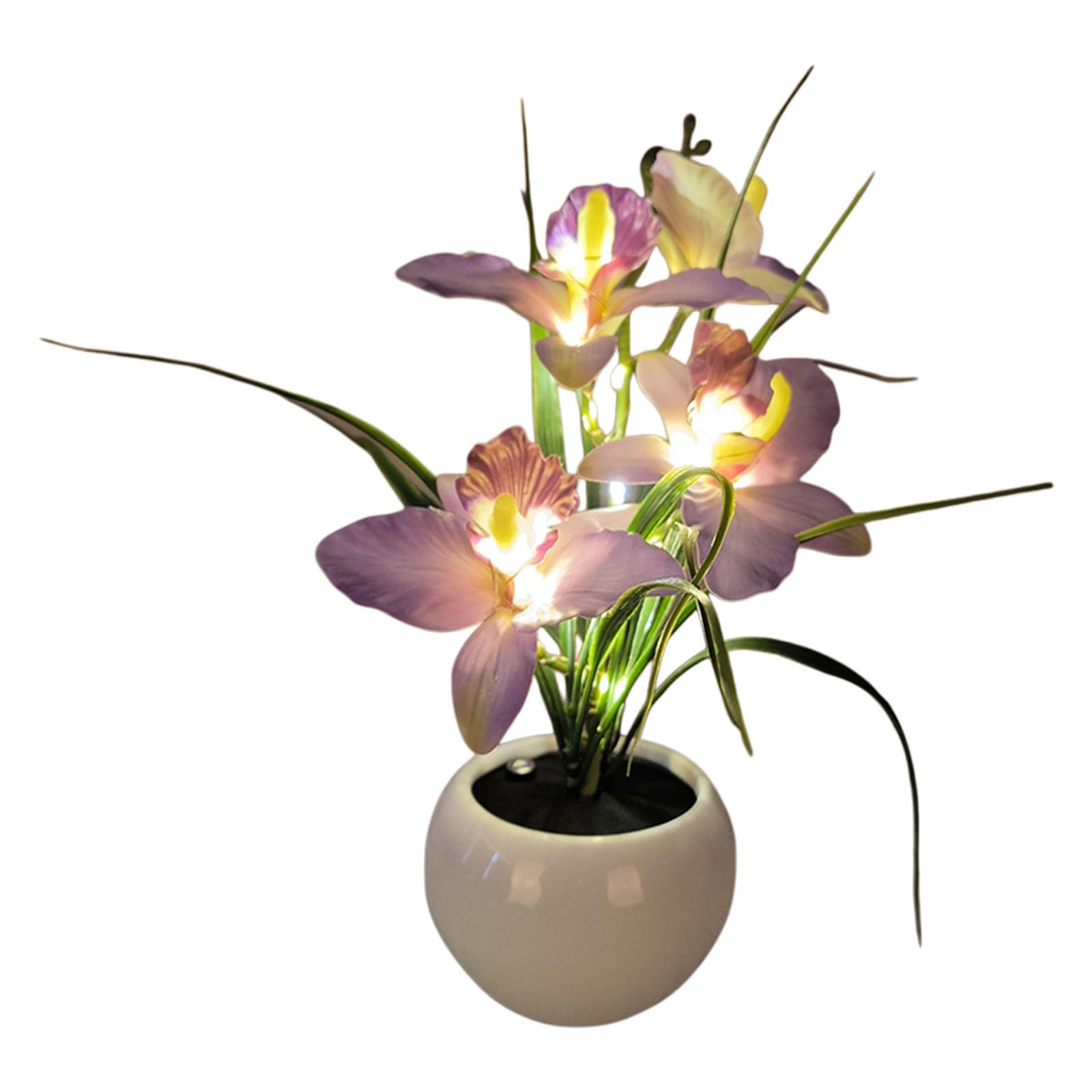 Elnwnnkc Delicate Rechargeable Phalaenopsis Shaped Nightlight Built-in Battery Stepless Dimming for Cosy Bedroom Decoration Hotel Mood Night Lamp
