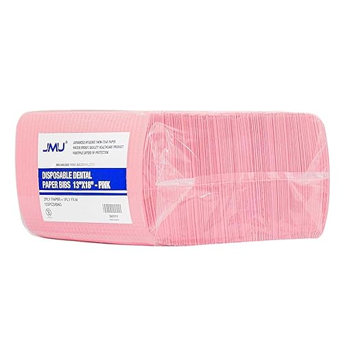 Miniatura 46 de JMU Baberos Dentales 1000, Tejido de 2 Capas Película de 1 Capa, Baberos Dentales Desechables a Granel, Baberos para Tatuajes de 13" x 18" Azules