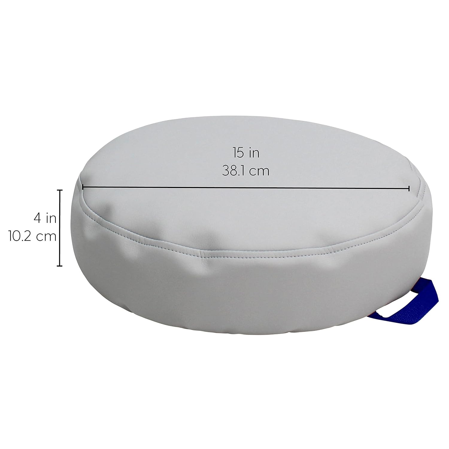FDP SoftScape 15 inch Round Bean Floor Cushions with Handles Flexible Seating for Home, Daycare, Preschool, Classroom, Yoga and Meditation, 4 inch Height (4-Piece) - Navy/Powder Blue