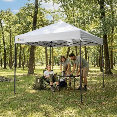 Image of CROWN SHADES 8x8 Pop Up Canopy, Outdoor Canopy Tent, White
