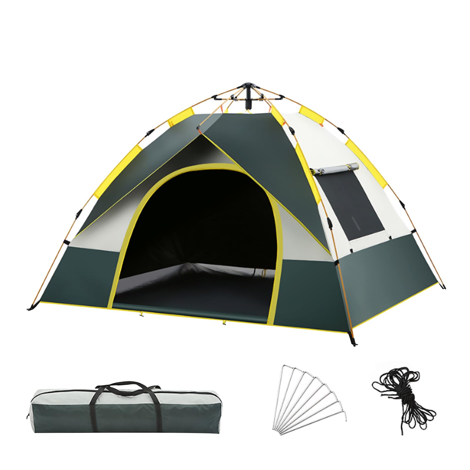 DAYONG 3-4 Person Camping Tent, Waterproof Instant Pop Up Tent, Automatic Outdoor Tent, Portable Dome Tent with Carry Bag for Camp, Picnic, Hiking, Beach, Traveling.