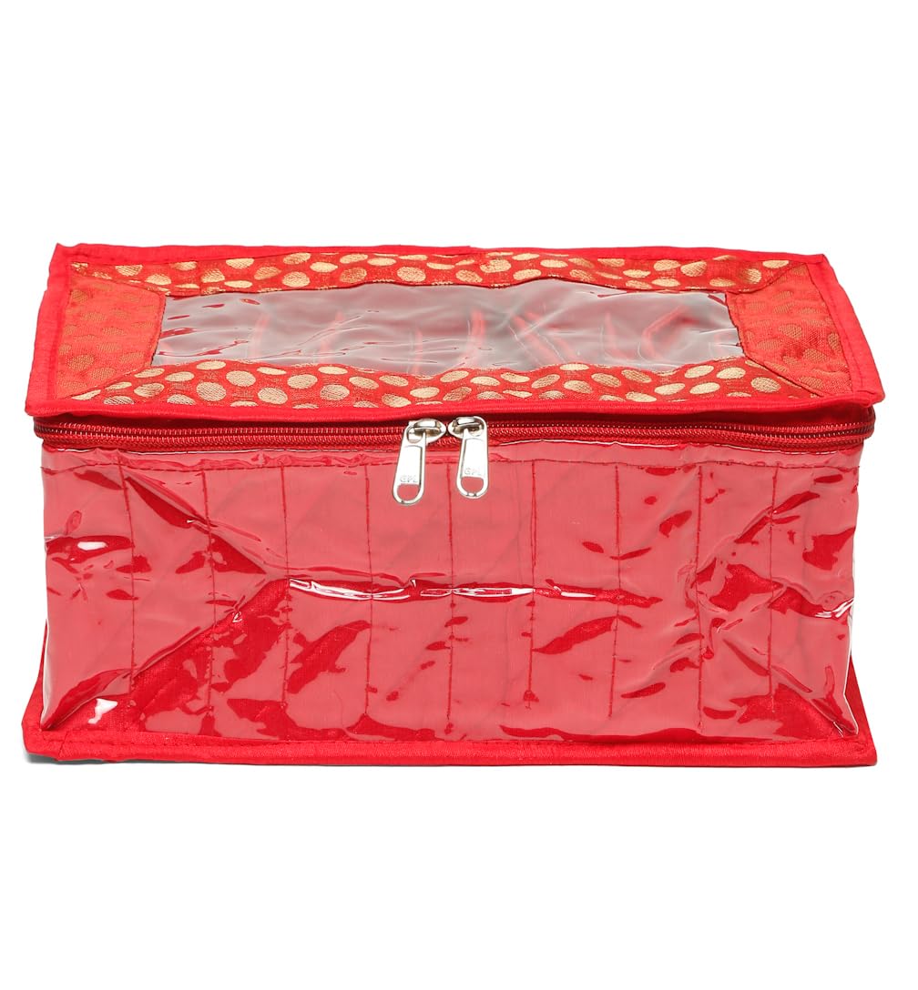 - Fashion Jewellery Satin Makeup Pouches Cosmetic Necklace Earrings Vanity Jewellery Organizer for Women and Girls (Red) (Jewellery_Box_99)