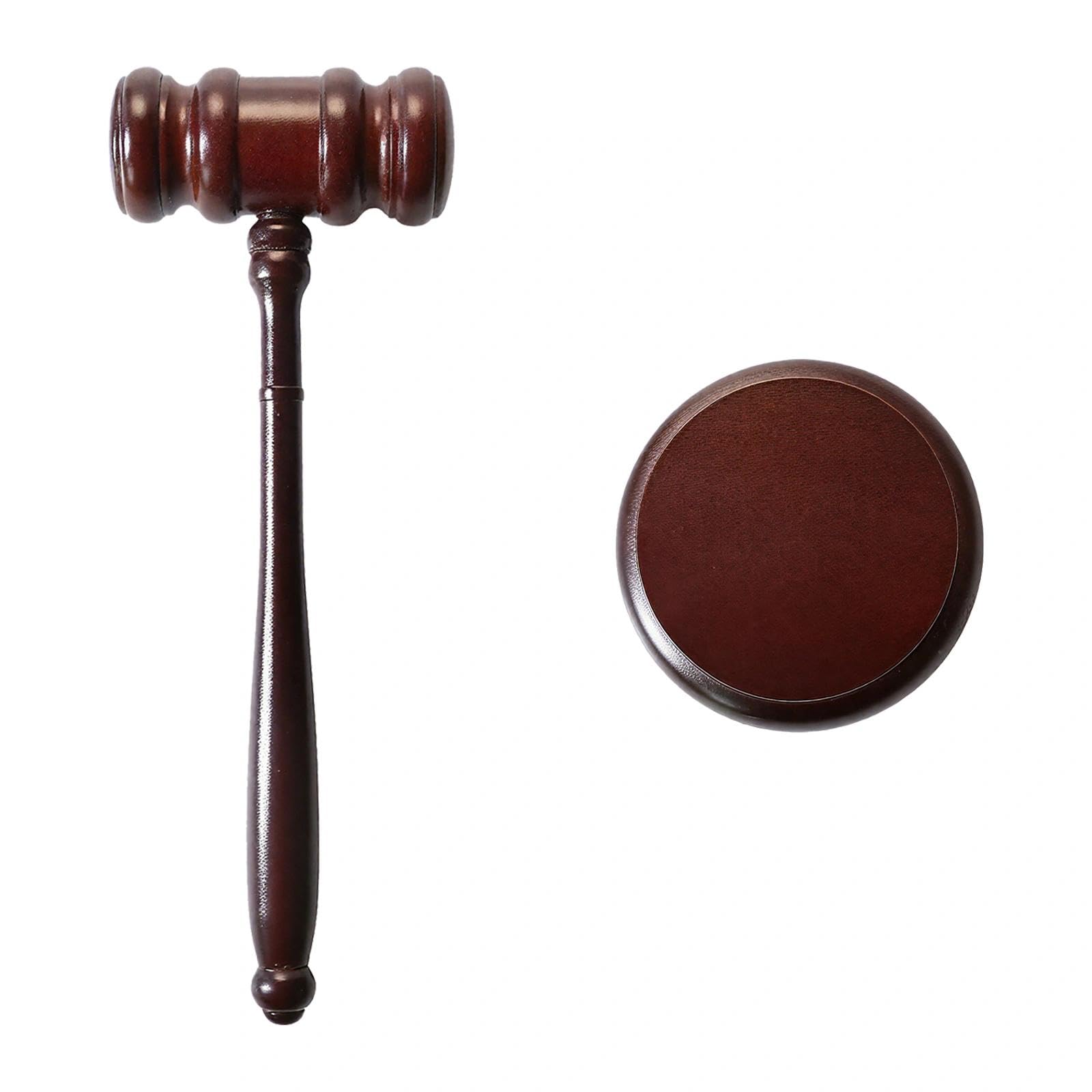 Set di martello d'asta in legno, martello da giudice e blocco di risonanza, martello in legno, per giudici, avvocati, vendita all'asta, giochi di ruolo per bambini e regali
