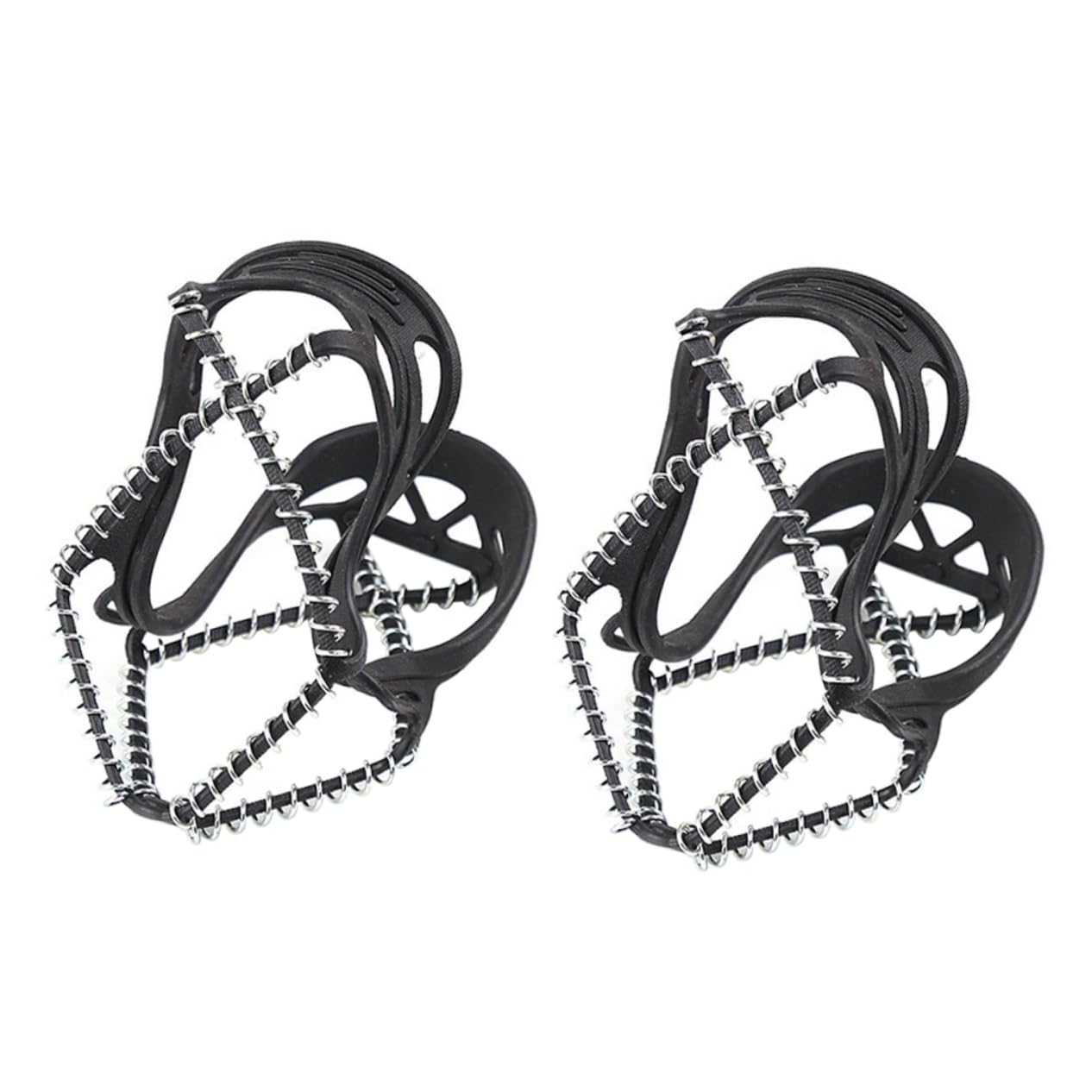 Holibanna Non-Slip Crampons for Shoes Boots Ice Cleats for Winter Snow Shoe Covers Hiking Quick Install Black