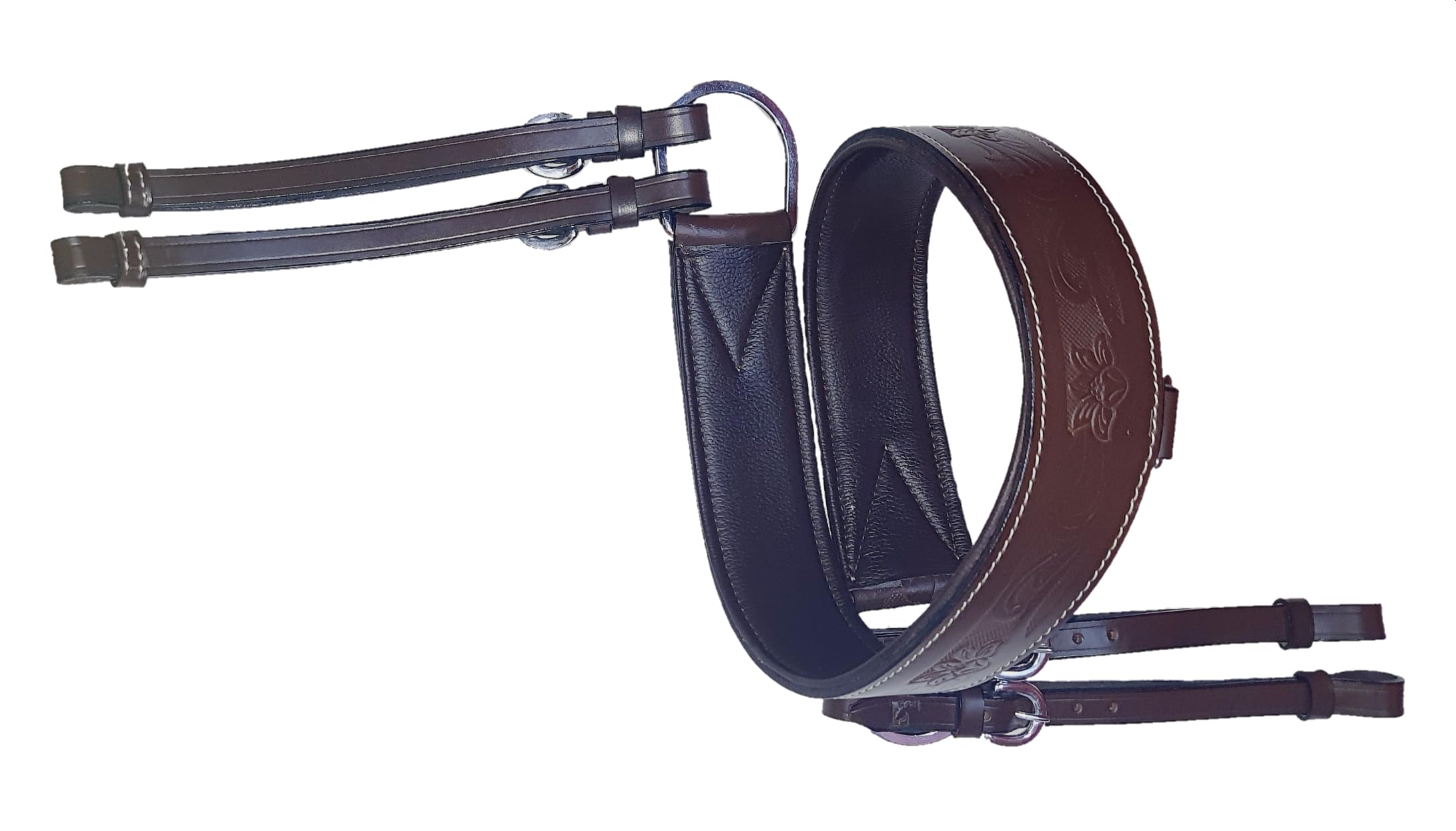 Collier Poitrine En Cuir Tory Pour Cheval - Largeur 1 1/4 - Fins Laiton