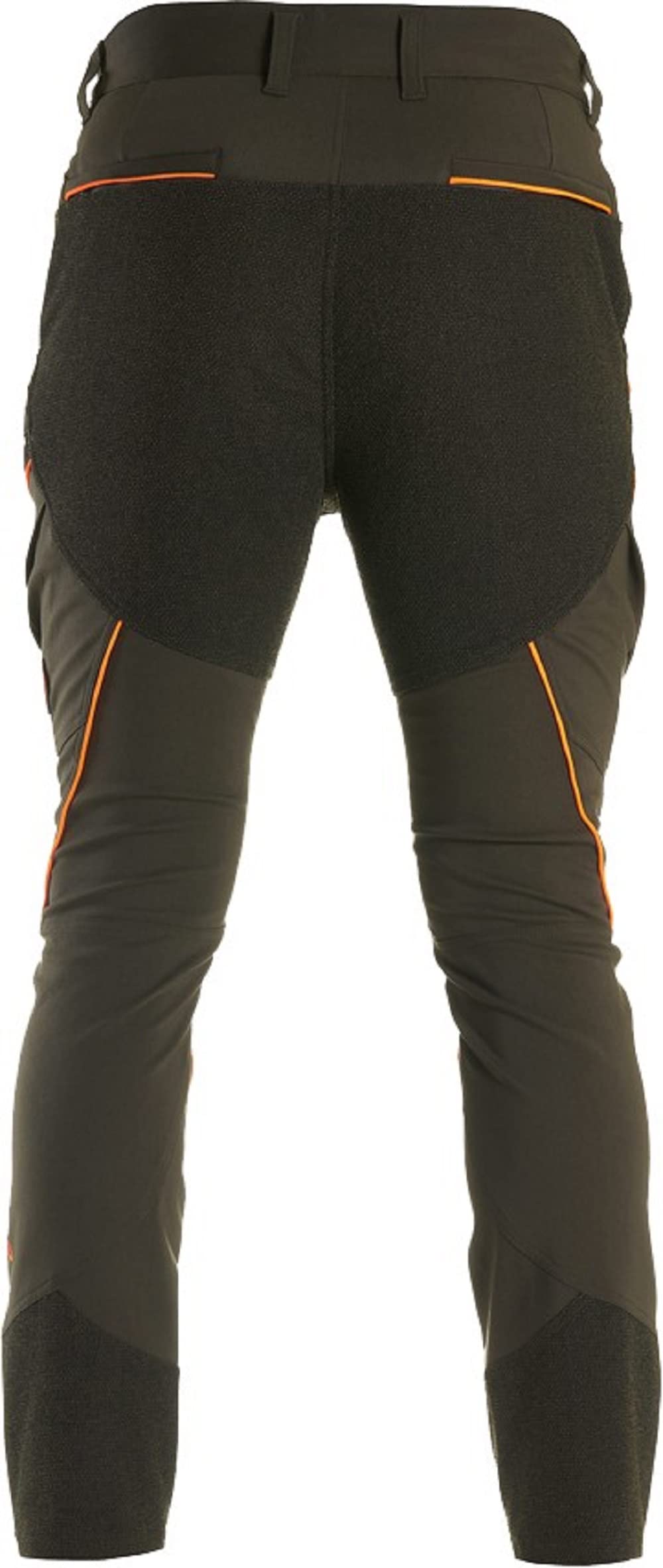 Univers - Pantalón Alpes elástico verde con inserciones naranjas