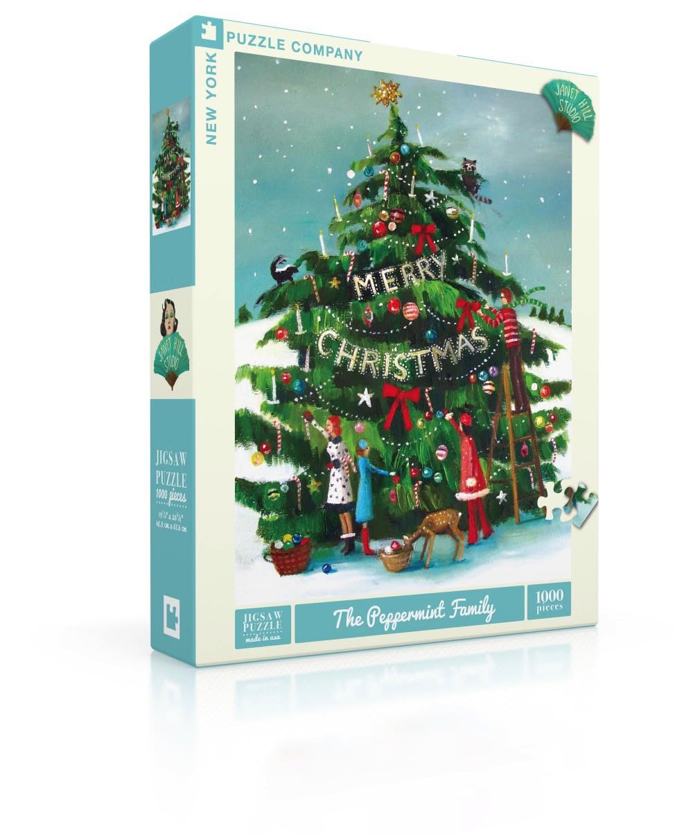 New York Puzzle Company - Janet Hill The Peppermint Family - 1000 Piece Jigsaw Puzzle for Family Game Nights by Janet Hill