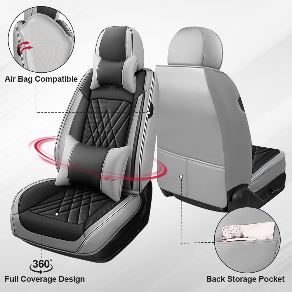 Seat Covers Fit for Subaru Crosstrek 2015-2026 Nappa Leather Waterproof Breathable Car Seat Cover Easy to Install Airbag — view 2
