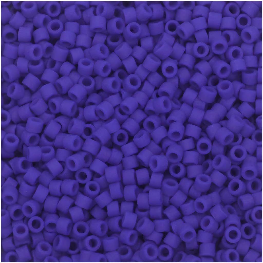 50 Grams Miyuki Delica Bead 11/0 Matte Opaque Cobalt Royal Blue Bulk Bag DB0756-50