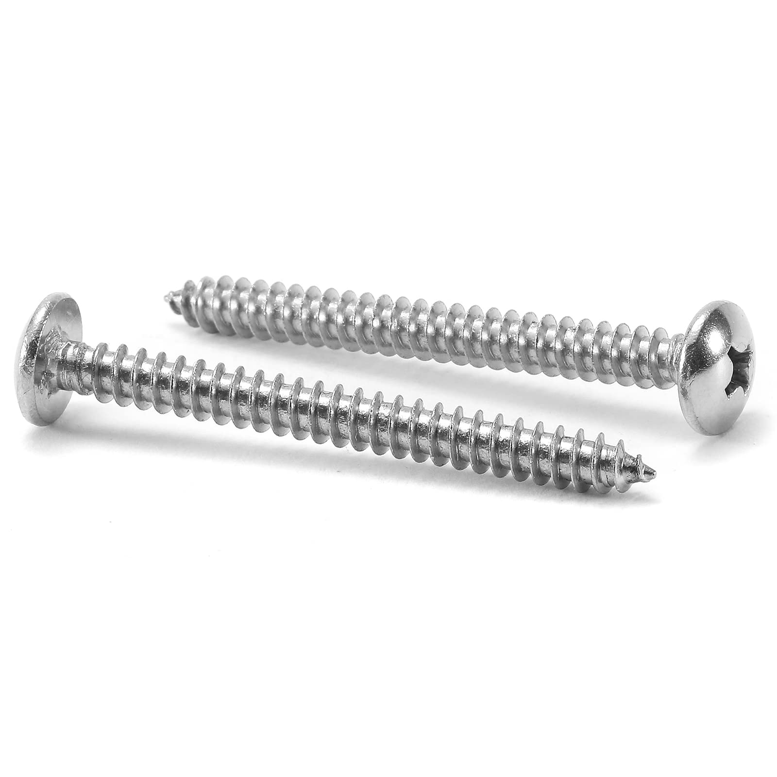 #6 x 2" Wood Screw 100Pcs Truss Head Phillips 18-8 (304) Stainless Steel Fast Self Tapping Screws by SG TZH