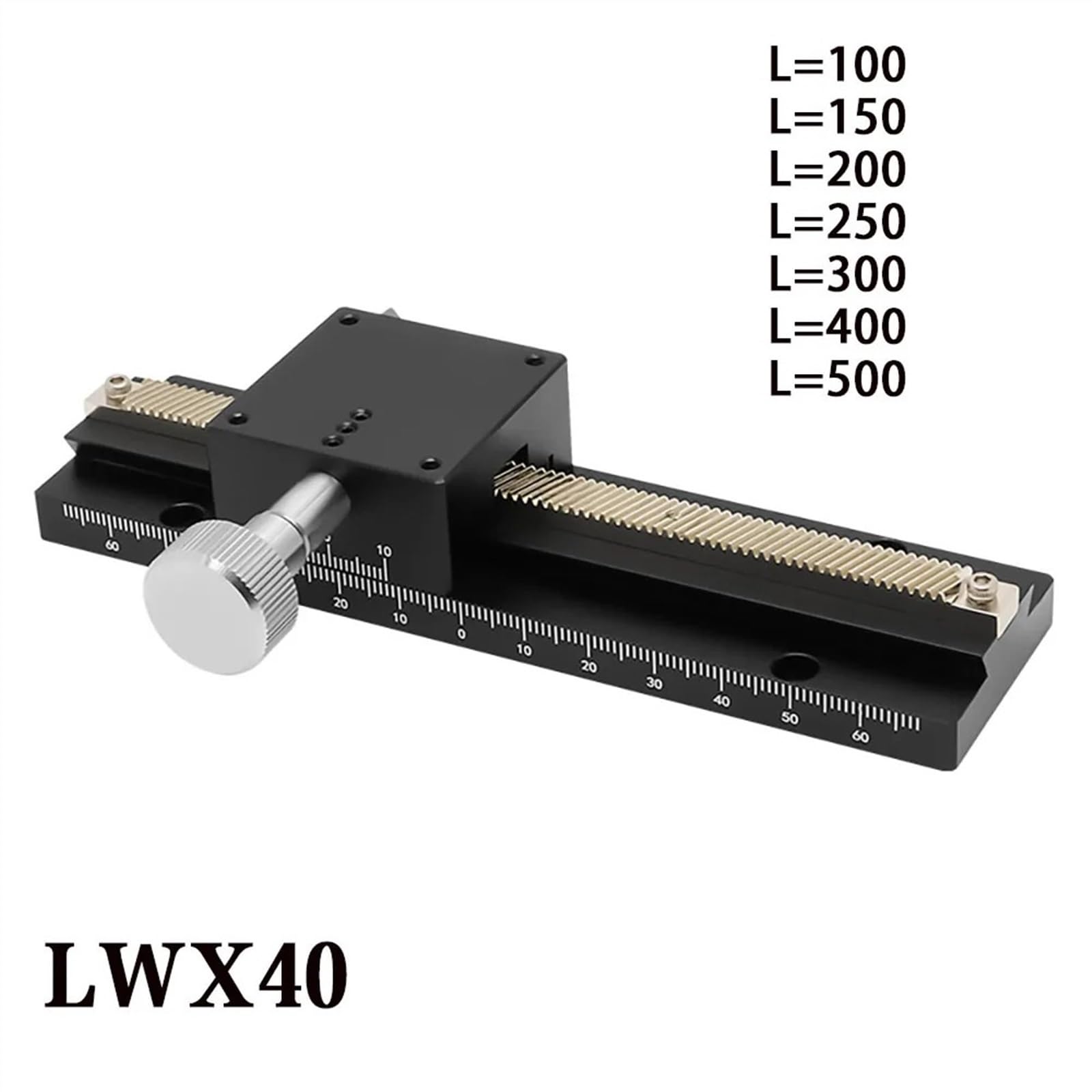 Mesa Deslizante XY Lineal, Corredera de corte de cola de milano de largo alcance con eje X, mesa deslizante de cola de milano, plataforma deslizante, plataforma de desplazamiento manual LWX40 L = 100-