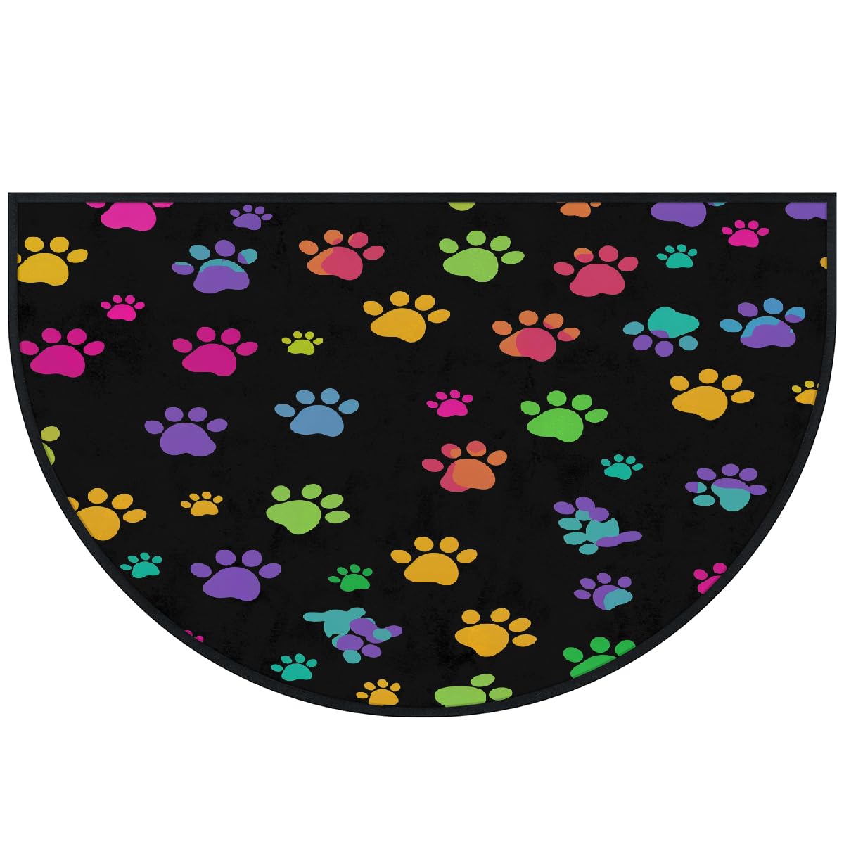 Tapis de porte demi-lune extérieur et intérieur absorbant la saleté