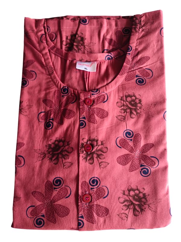 Image of MENMAII Women's [Free Size] Full Open /Front Buttoned [a Kind of Adaptive Clothing] Multipurpose Nighty for Maternity /Pregnancy /Elderly /Patient /Feeding /Hospital Purpose Nighty