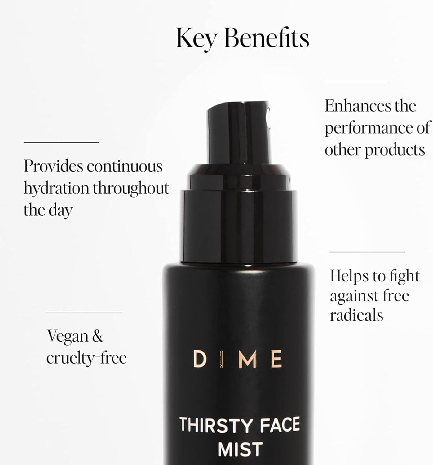 DIME Beauty Thirsty Face Mist Hydrating Setting Spray For Makeup With Sea Moss Electrolytes Antioxidants Glass Skin Primer And Blue Light Protection Make Up Setting Spray for Face 2 oz / 60 ml