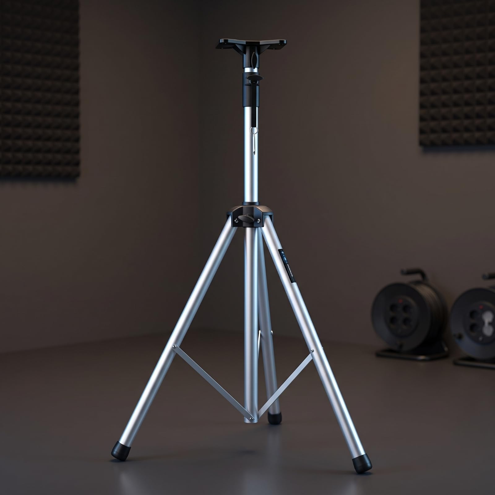 Milageto Soporte para Bocina Ajustable Ajustable | Resistente, Soporte Altavoz con Placa, Estable, Trípo para Altavoz, Escenario, Profesionales l Sonido