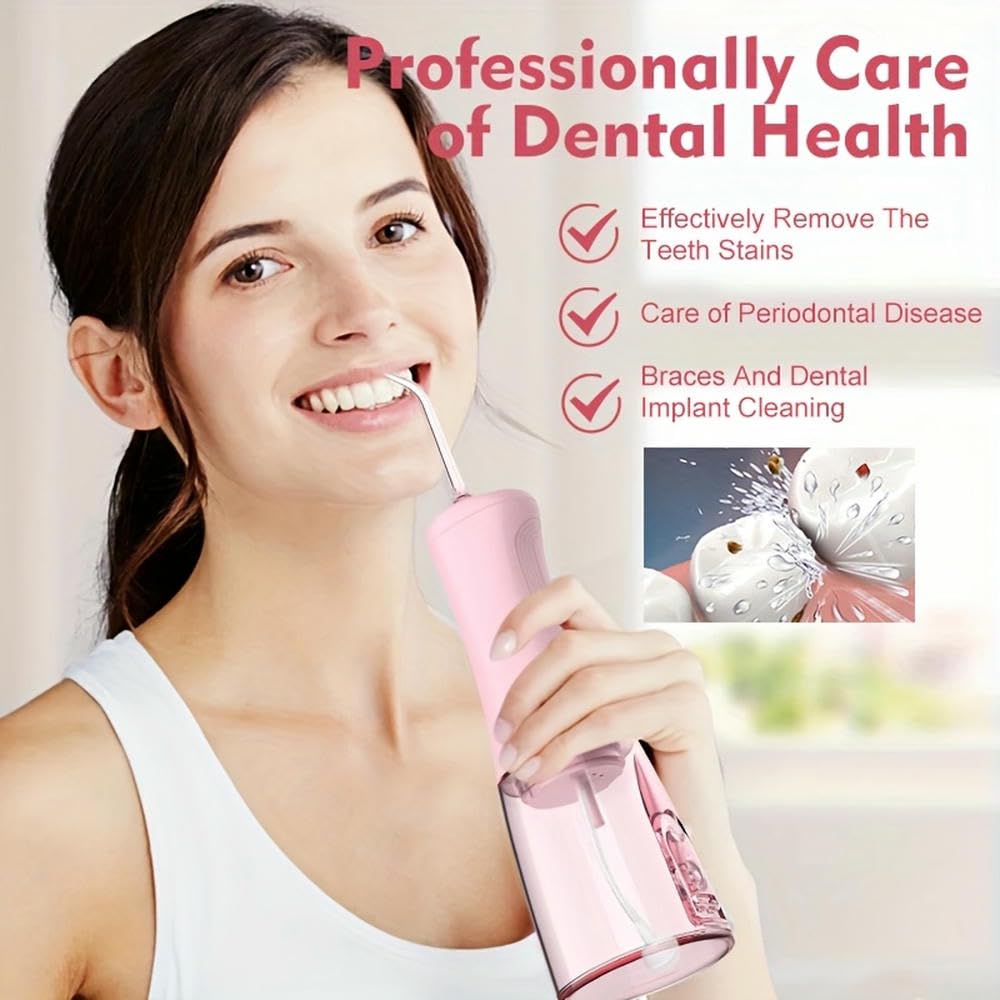 Irrigador bucal portátil, Equipo Dental de Grado Profesional, Potente Limpiador, irrigador bucal con 5 Modos de higiene bucal.