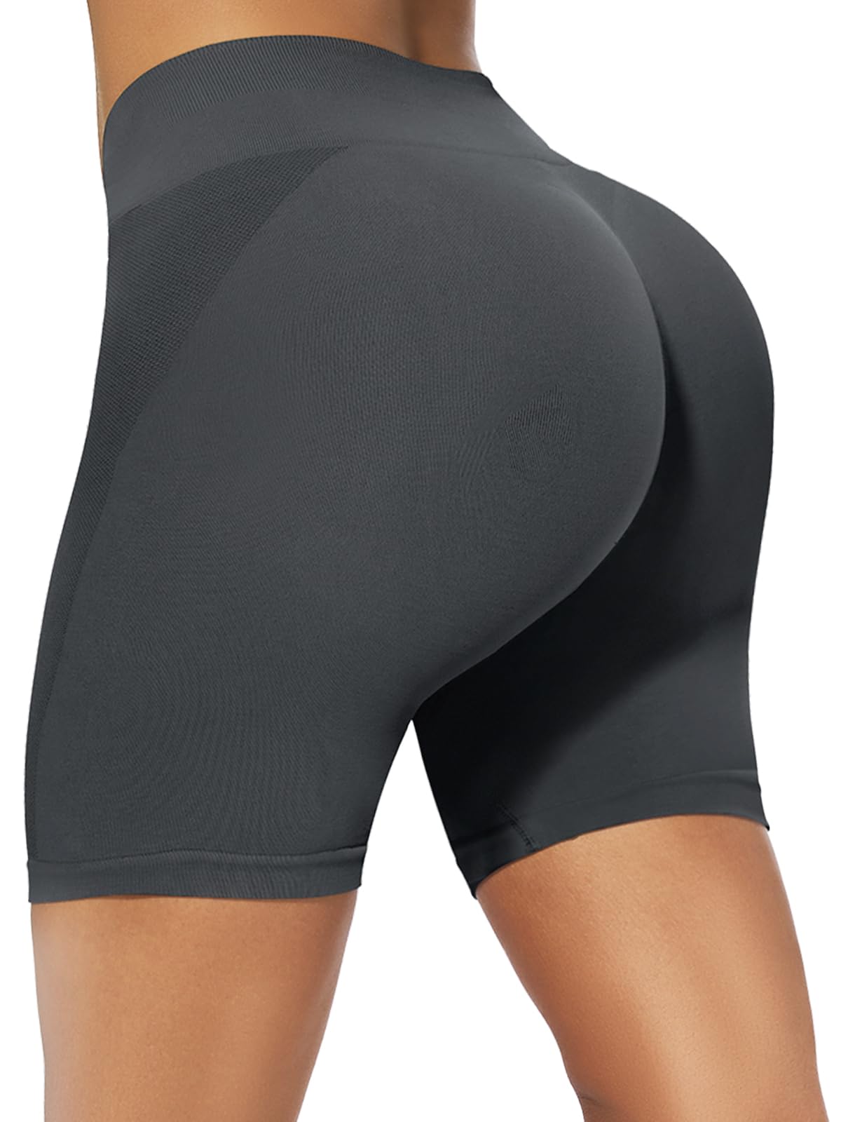 AMIYOYO Sporthose Damen Kurz Push Up Yoga Shorts Scrunch Butt Radlershorts Radlerhose Kurze Nahtlos Atmungsaktiv für Yoga Fitness Laufen