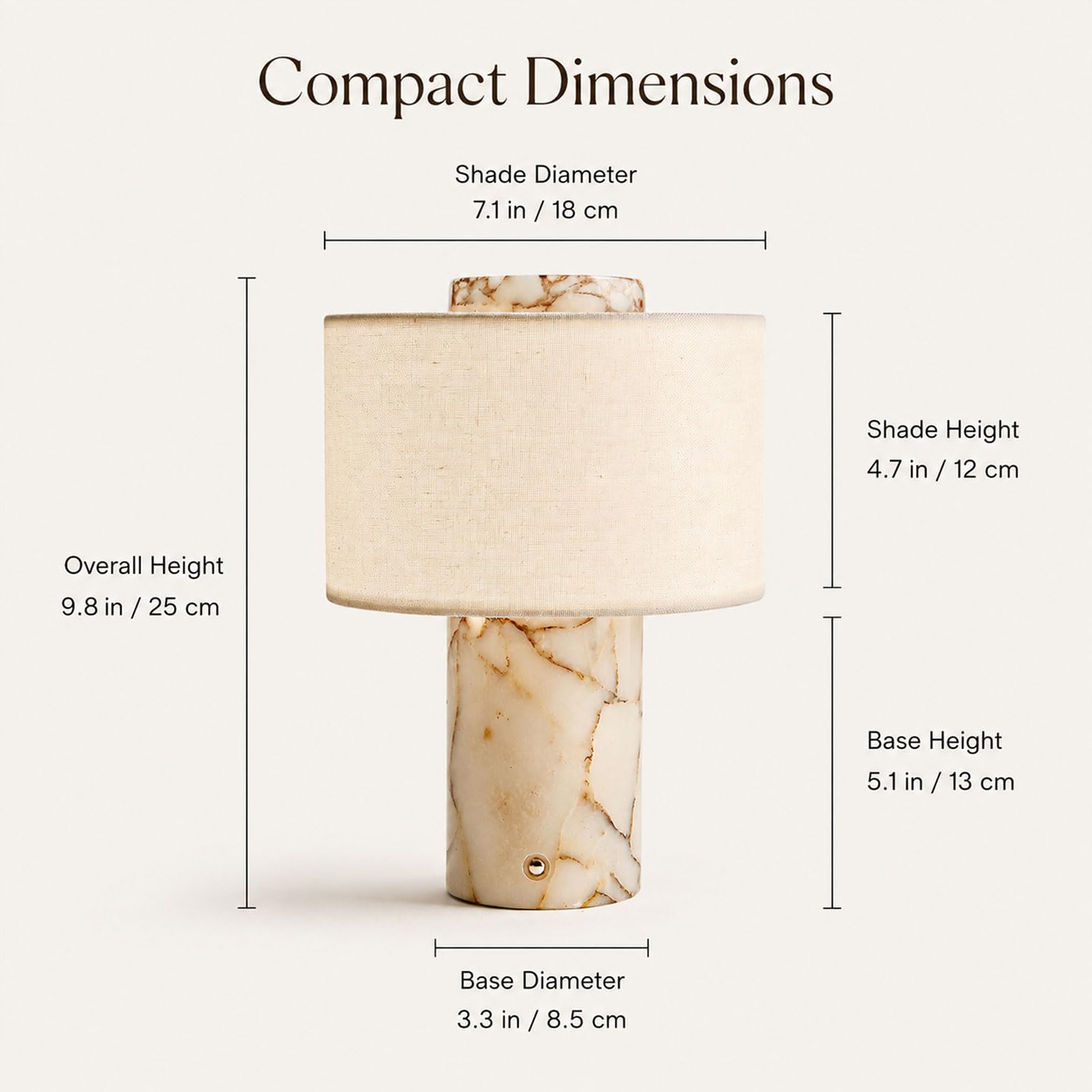 Lampe De Table En Marbre Rechargeable Sans Fil 5200 MAh, En Pierre À LED, Chevet À Intensité Réglable Par Effleurement, 3 Températures, Veilleuse Beige Lin Pour Chambre, Salon Ou Bureau