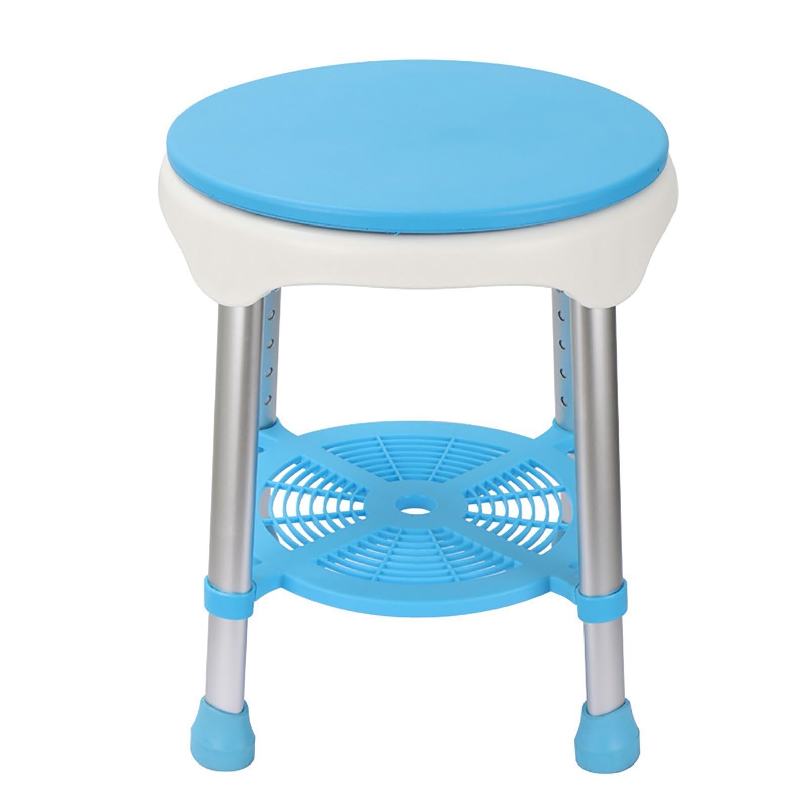 Taburete De Ducha Antideslizante Giratorio 360°, Taburete De Ducha Con Regulable Altura, Aluminio Taburete Para Ducha Moderno Para Personas Mayores Y Discapacitadas, Con Balda, Soporta 100 Kg