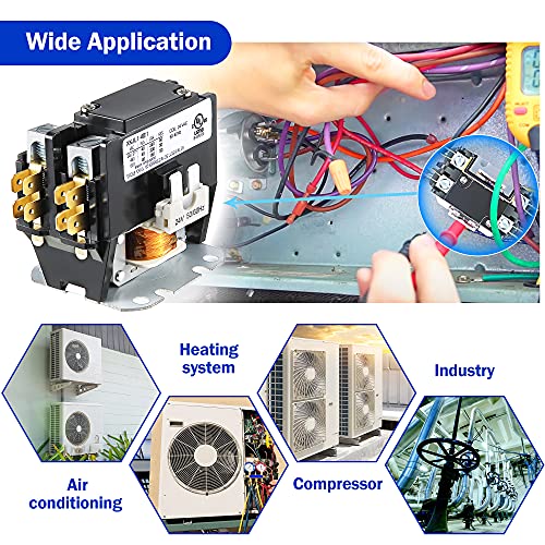 Carrier Hvac Motor Contactor, 24Vac 40 Amp Coil Single Pole / 1 Pole Furnace Replacement Relays Compatible With C140A, Air Conditioner, Heat Pump, Refrigeration Systems #TOP5