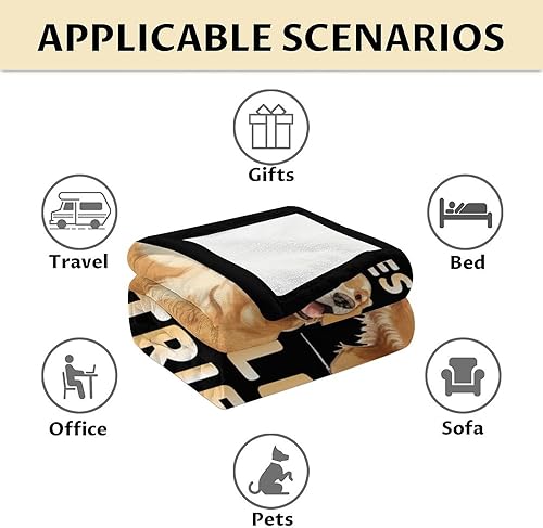 Miniatura 6 de Golden Retriever - Manta de regalo  40 x 30 pulgadas, bonita manta para niños y niñas, manta negra suave y mullida para regazo y silla