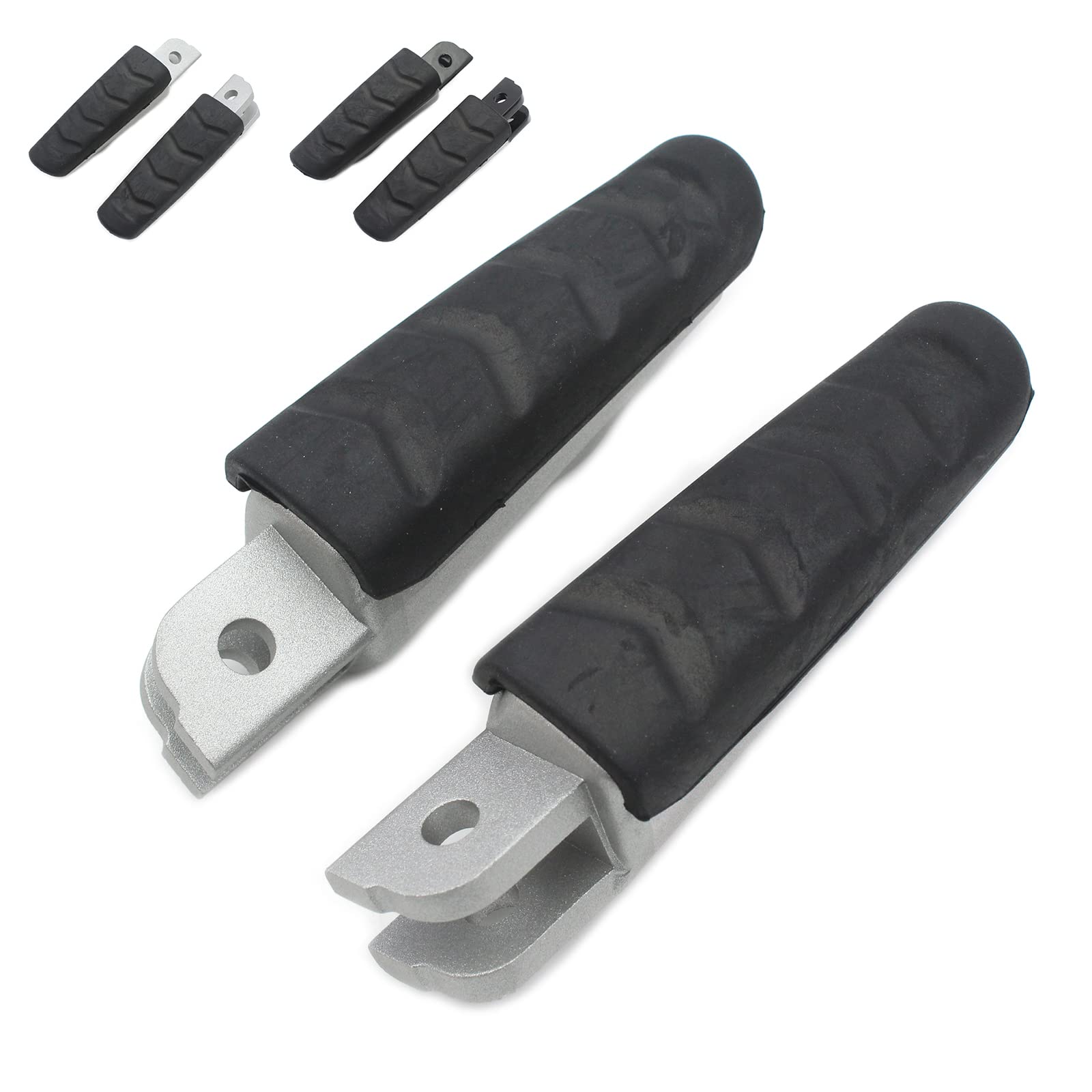 Pedali Pedane Moto Pedane Pedali Anteriori Poggiapiedi Gomma/Adatto for BMW F800GT/ST/S F900R/XR M1000XR/S1000XR R1200RS/ST R Nine T R1250R/RS Nero(Silver)
