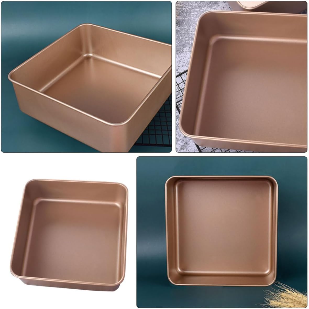 Square Cake Pan Raised Carbon Steel Bakeware for Chiffon Cakes