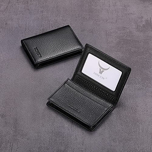 Image of HISCOW Business Card Holder with Large Compartment - Full Grain Leather