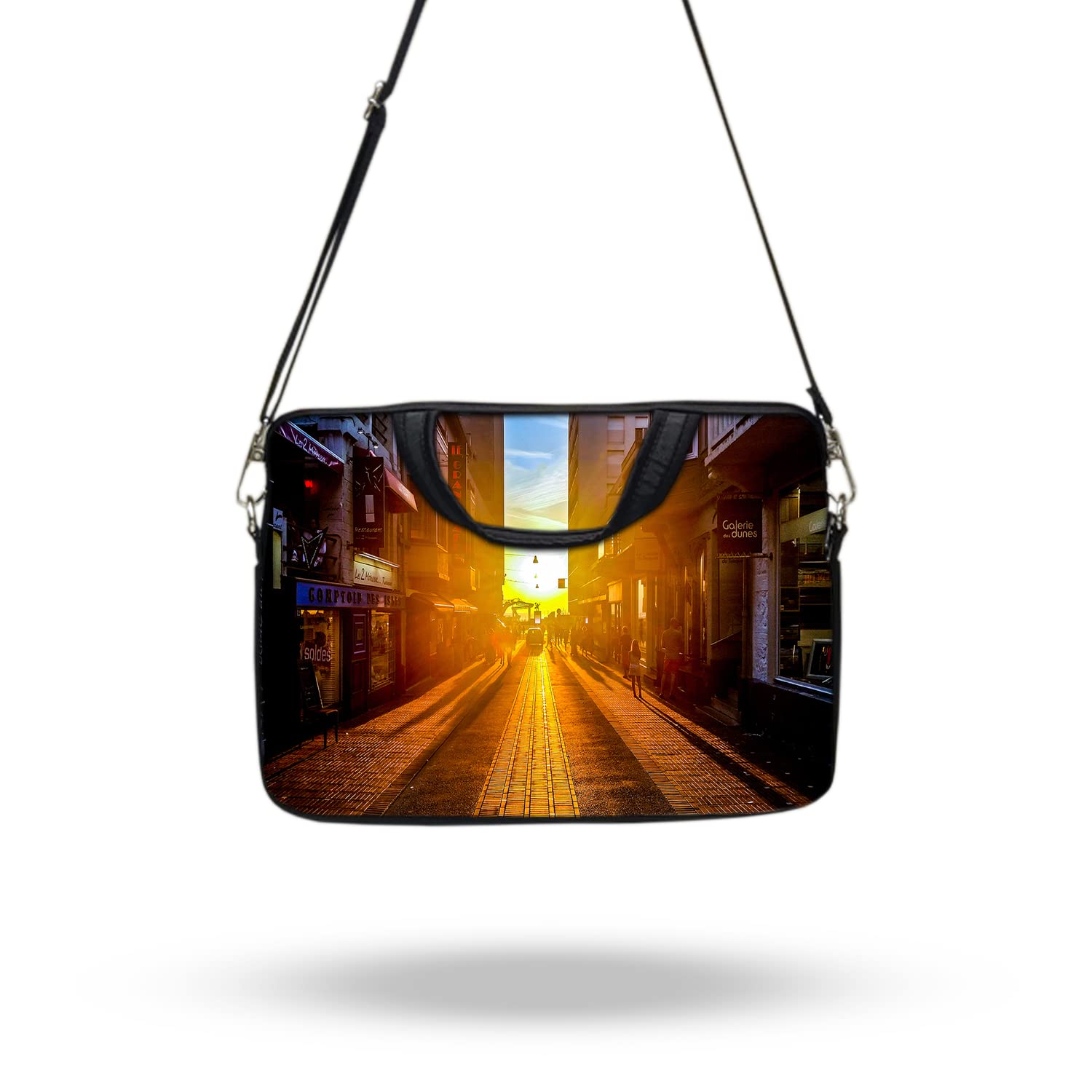 TheSkinMantra The Sunny Street Chain Laptop Sleeve Bag with Handle and Shoulder Strap/Sling Compatible for Screen Size 11.1 inches Laptop/All ipad Models