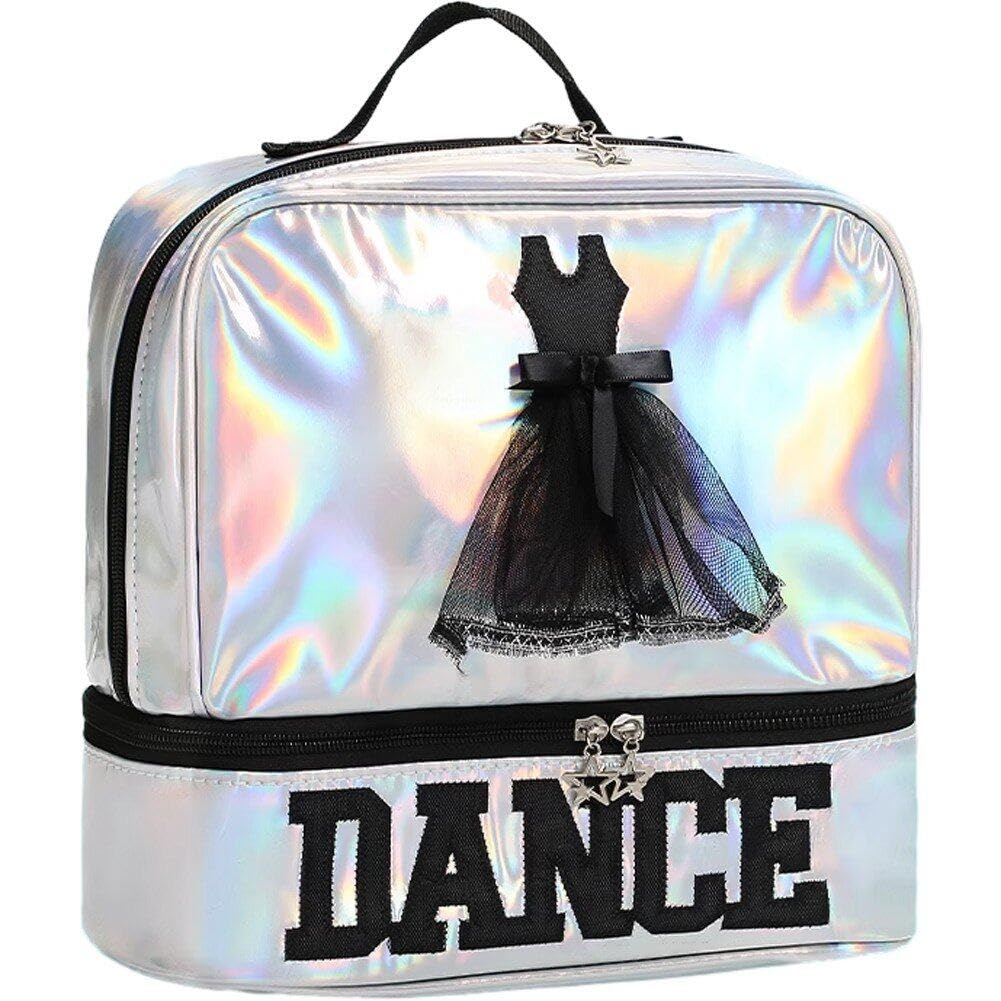 Sanfly Girl's Ballet Dance Duffel Bags Ballet Shose Dress Dance Backpack with Lace for Backpack Ballet Dance Bag for Little Girls