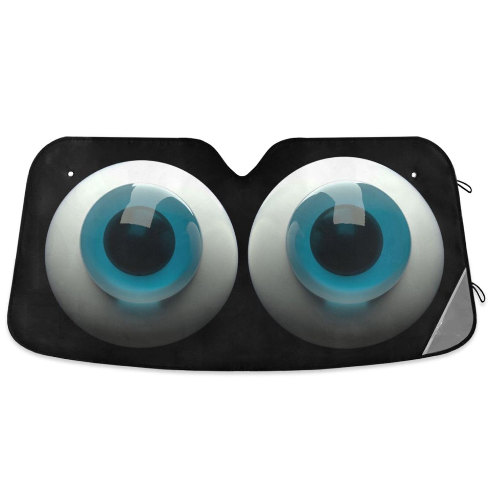 Oarencol Cute Cartoon Blue Eyes Car Windshield Sun Shade Foldable UV Ray Sun Visor Protector Sunshade to Keep Your Vehicle Cool (55" x 27.6")