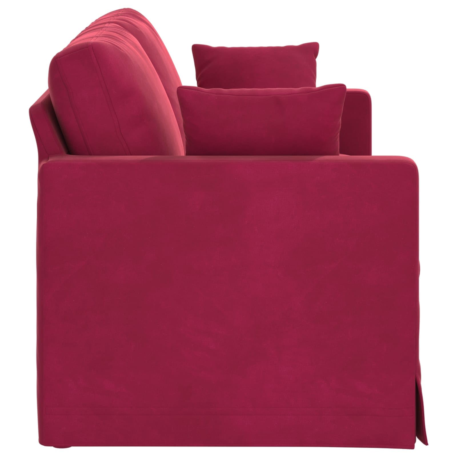 Canapé en velours rouge vin 138 x 78 x 80 cm - Meuble rembourré moderne avec design ergonomique et accoudoirs en bois pour salon, bureau, chambre d'amis, détente, lecture, assise