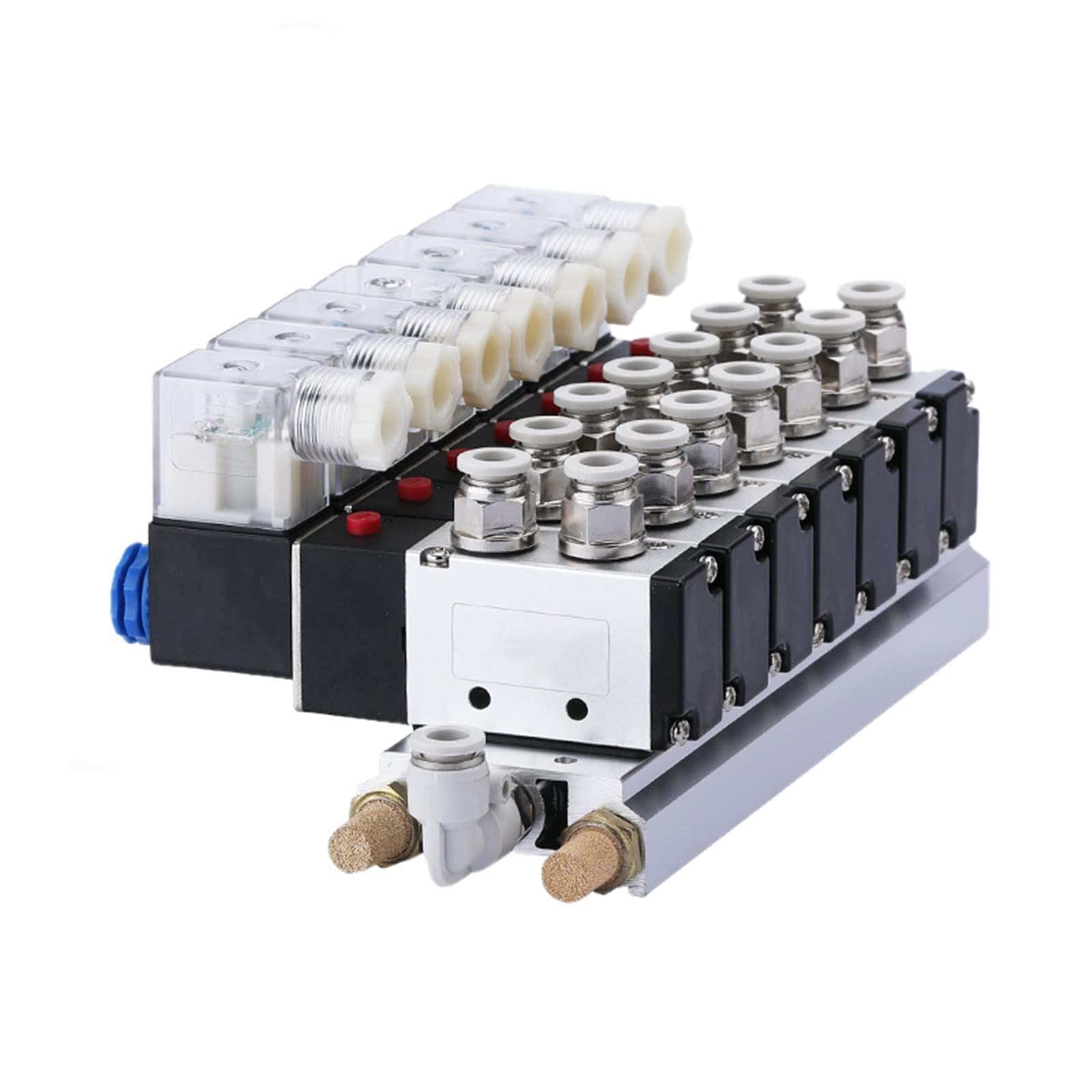 Zylindersteuermagnetventil 4V210-08 Gruppe Zwei-Positionen-Fünfwege-Gruppenventile DC12V DC24V AC220V AC110V Verteiler Bbase 1 2 F(4V210-08 2F,AC220V)